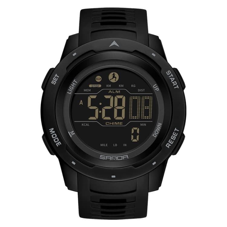 SANDA 2145 Calorie Pedometer Alarm Clock Waterproof Multifunctional Hiking Sports Shockproof Smart Watch(Black) - Immagine 1