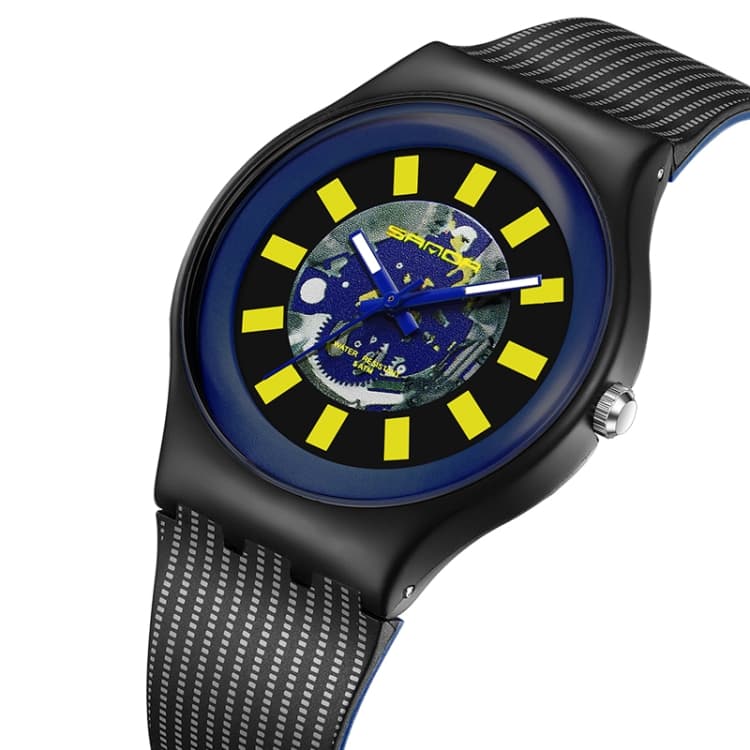 SANDA 3207 Fashion Waterproof Electronic Sports Watch(White+Blue) - Immagine 1