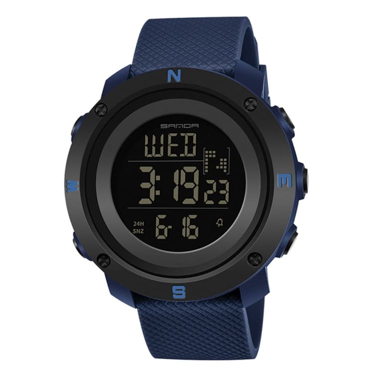 SANDA 361 Fashionable Night Light Sports Children Electronic Watch Multi Functional Personality Night Light Men Waterproof Watch(Blue) - Immagine 1