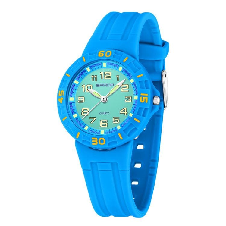 SANDA 6386 Simple 5ATM Waterproof Luminous Children Watch(Blue) - Immagine 1