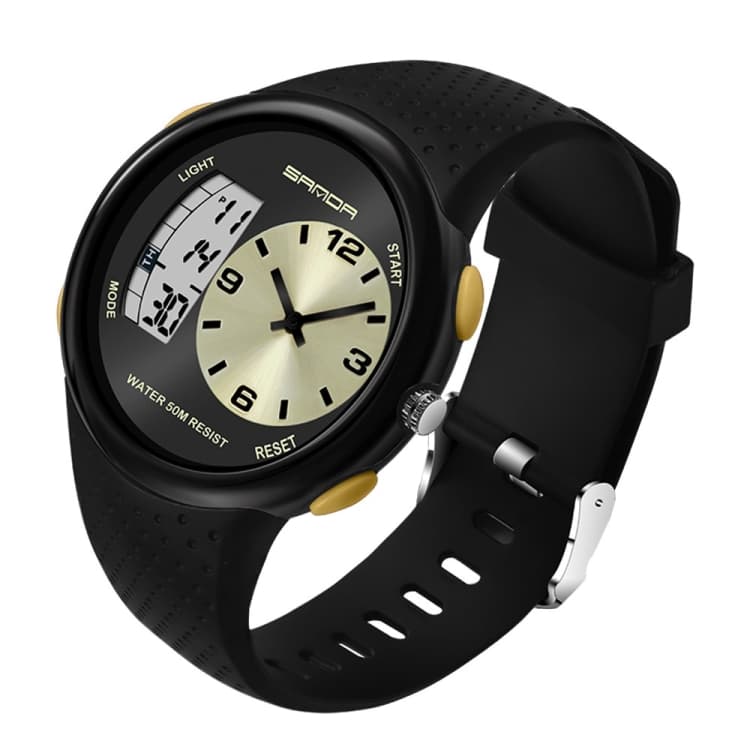 SANDA 763 Men Waterproof Student Watch Explosive Fashion Multi Functional Night light Outdoor Sports Personality Electronic Wrist Watch(Yellow) - Immagine 1