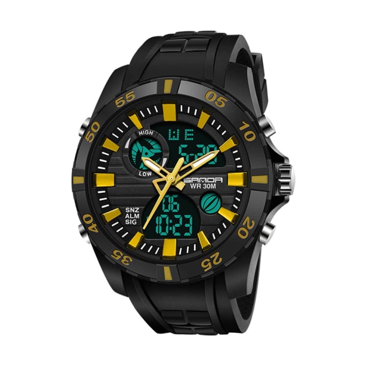 SANDA 791 Watch Genuine Fashion Sports Multifunction Electronic Watch Popular Men luminous Wrist Watch(Yellow) - Immagine 1