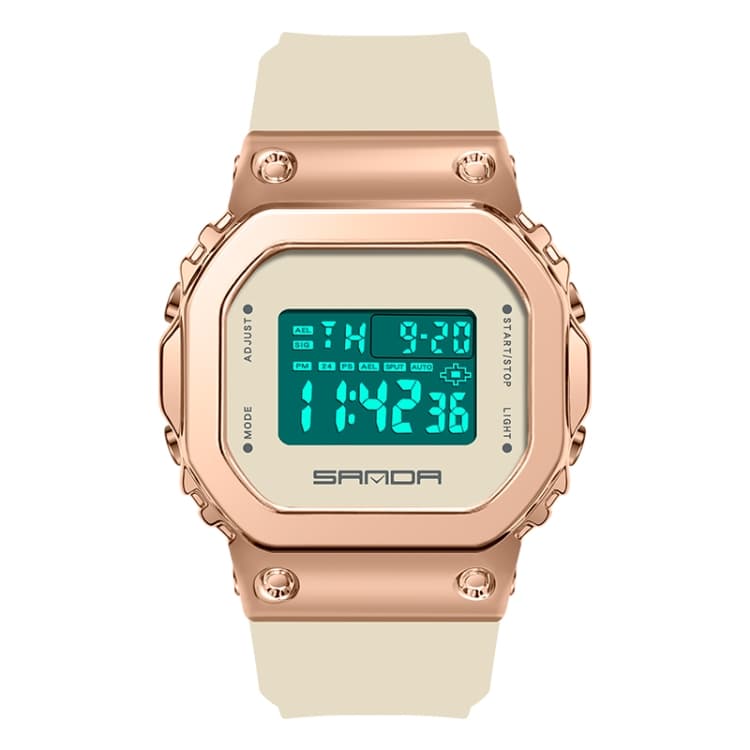 SANDA 9006 Orologio digitale analogico impermeabile luminoso con vetro temperato (cachi) - Immagine 1