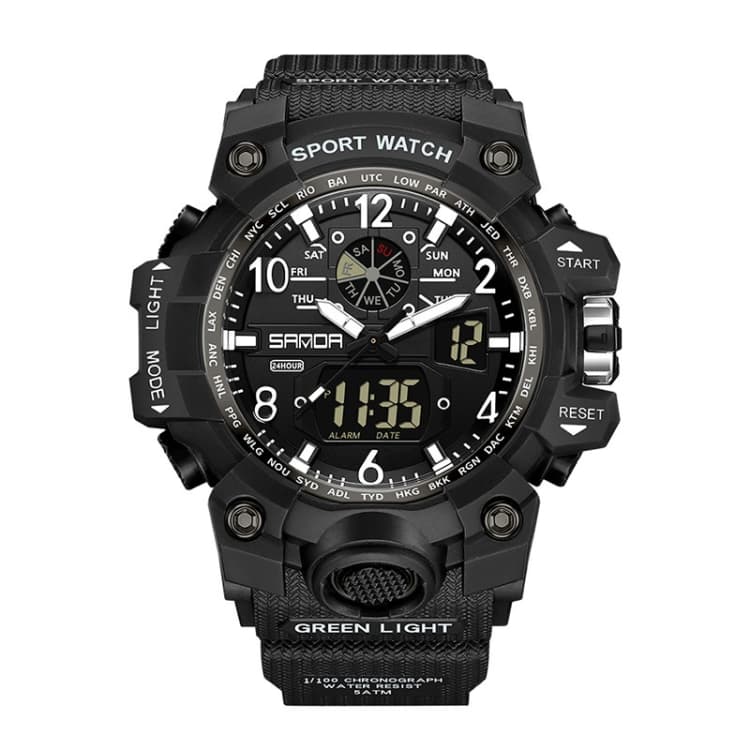 Orologio da polso luminoso personalizzato per coppia SANDA (3306 Nero) - Immagine 1