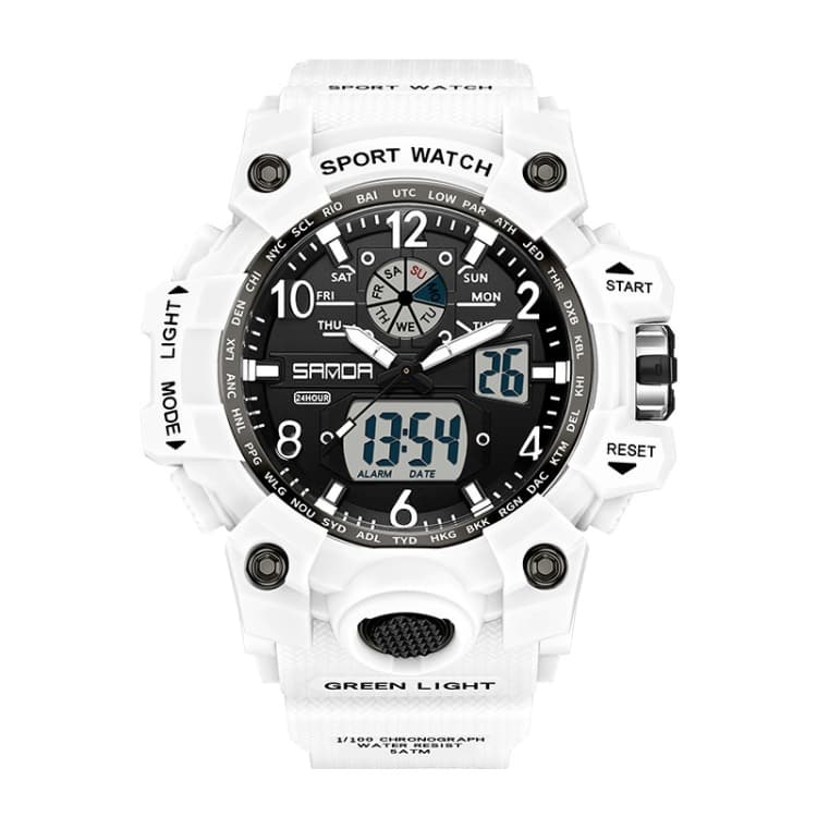 Orologio da polso luminoso personalizzato per coppia SANDA (3306 Bianco) - Immagine 1