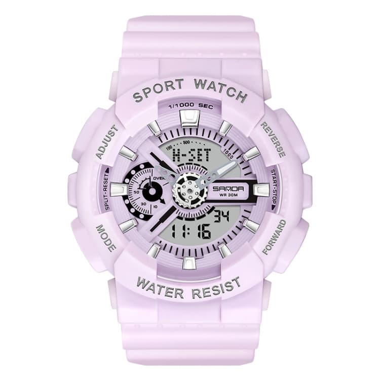 SANDA Outdoor Leisure Waterproof Multifunctional Luminous Electronic Watch(Sand Incense Purple Men) - Immagine 1
