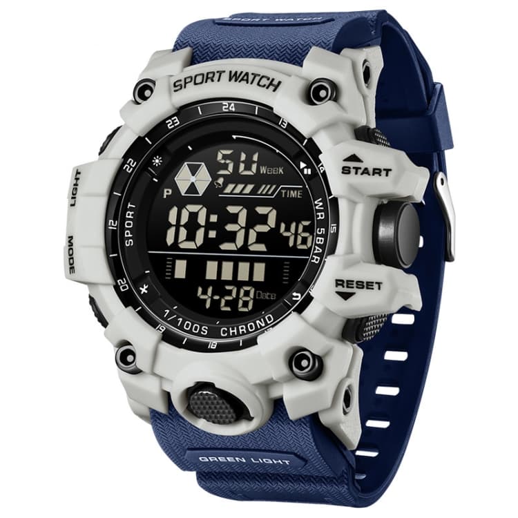 SANDA Outdoor Sports Watch Simple Multifunction Electronic Watch(Blue Gray) - Immagine 1