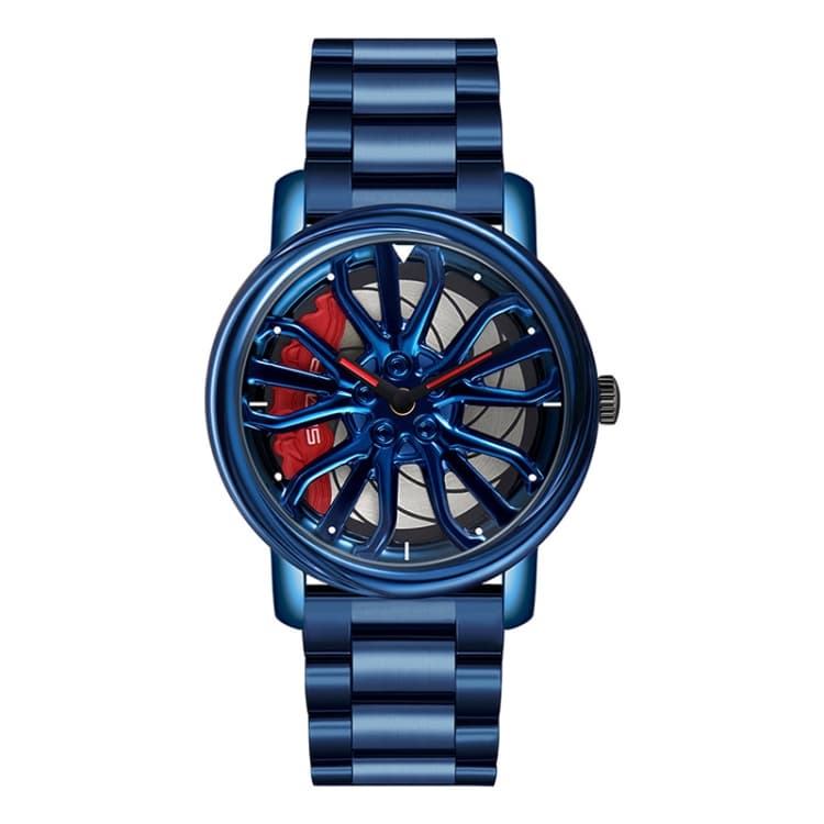 SANDA P1057 Men Skeleton Quartz Steel Strap Personalized Watch(Blue) - Immagine 1