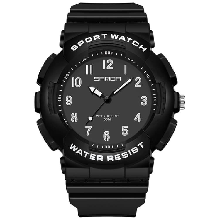 SANDA Small Fresh Digital All-match Waterproof Luminous Student Watch(Black) - Immagine 1