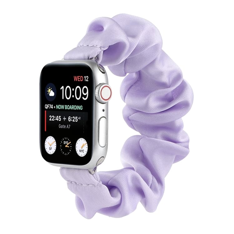 Scarf Hair Tie Watch Band For Apple Watch Ultra 49mm&Watch Ultra 2 49mm / Series 9&8&7 45mm / SE 3&SE 2&6&SE&5&4 44mm / 3&2&1 42mm(Light Purple) - Immagine 1