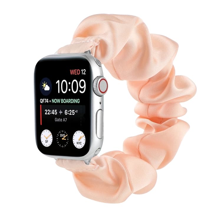 Scarf Hair Tie Watch Band For Apple Watch Ultra 49mm&Watch Ultra 2 49mm / Series 9&8&7 45mm / SE 3&SE 2&6&SE&5&4 44mm / 3&2&1 42mm(Pink) - Immagine 1