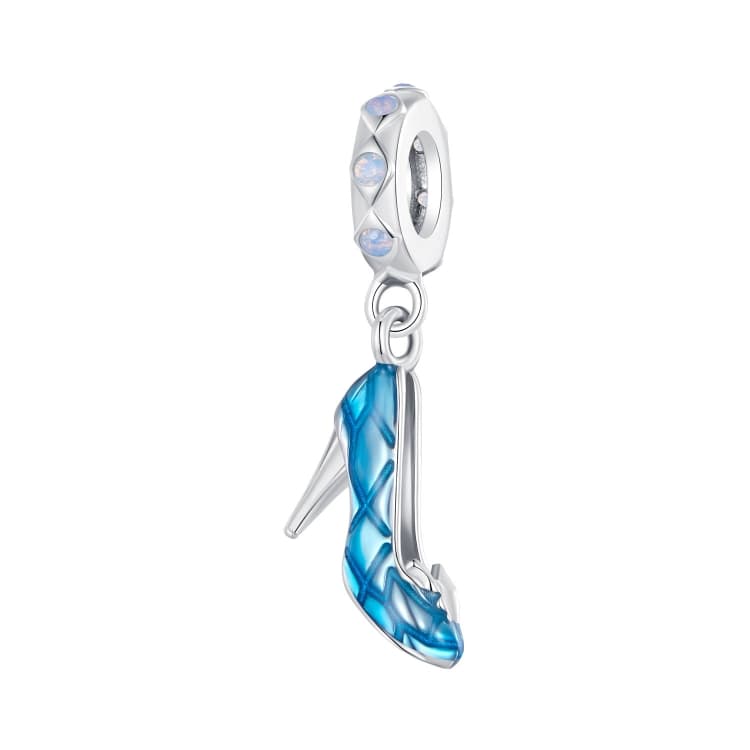 SCC2536 Ciondolo collana in argento 925 S925 Accessori Scarpe da ballo magiche blu Perline per bracciale fai da te - Immagine 1