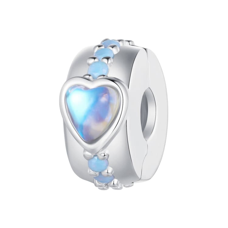 SCC2537 Ciondolo collana in argento sterling 925 Accessori Fibbia di posizionamento magica del cuore Perline per bracciale fai da te - Immagine 1
