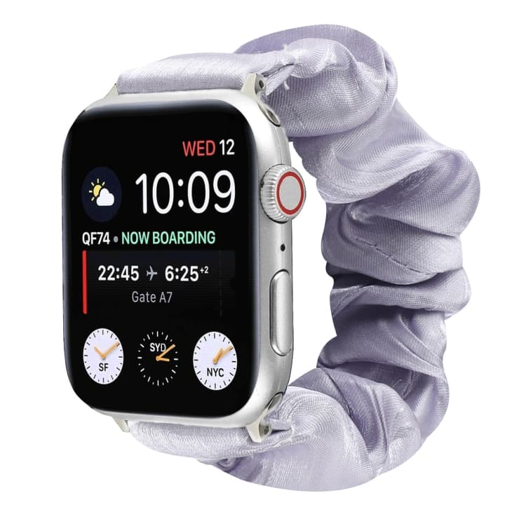 Cinturino per orologio in tessuto con motivo a conchiglia per Apple Watch Serie 7 41mm / 6 & SE & 5 & 4 40mm / 3 & 2 & 1 38mm (Viola chiaro) - Immagine 1