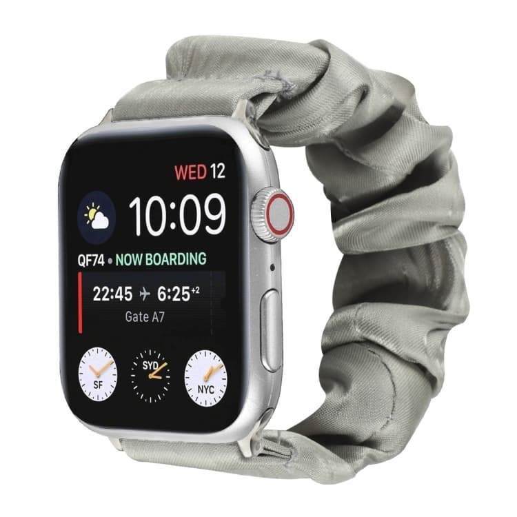 Cinturino per orologio in tessuto con motivo a conchiglia per Apple Watch Serie 9&8&7 41mm / SE 3&SE 2&6&SE&5&4 40mm / 3&2&1 38mm (Grigio) - Immagine 1