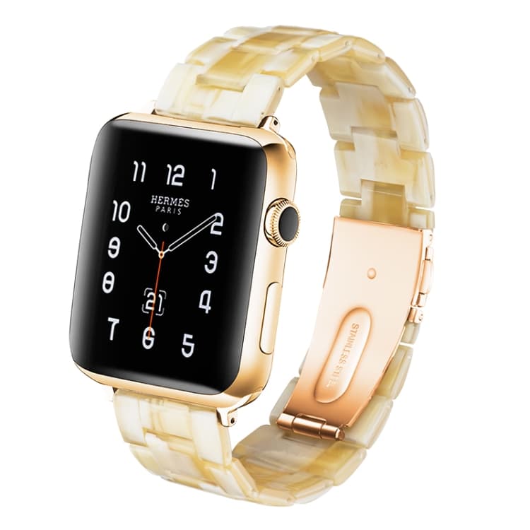 Cinturino per Orologio in Resina Moda Semplice per Apple Watch Serie 5 e 4 40mm e Serie 3, 2 e 1 38mm (Avorio) - Immagine 1