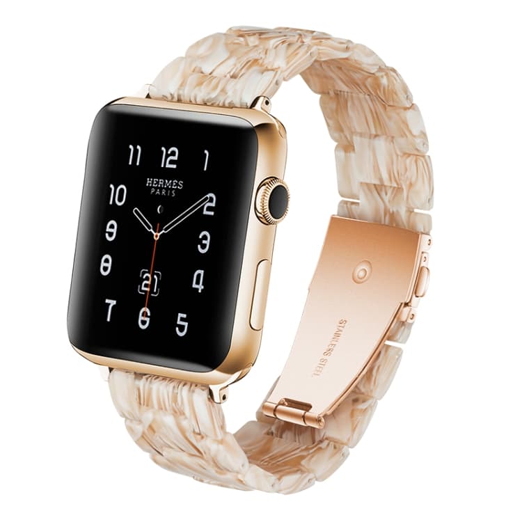 Cinturino per Orologio in Resina Moda Semplice per Apple Watch Serie 5 & 4 40mm & Serie 3 & 2 & 1 38mm (Bianco Seta) - Immagine 1