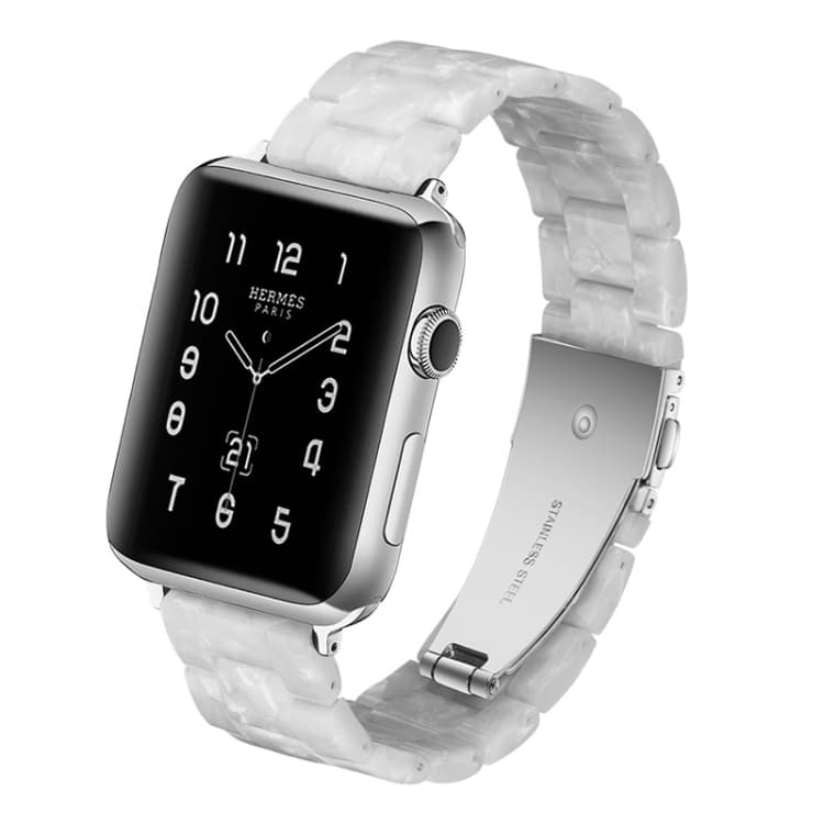 Cinturino per Orologio in Resina Moda Semplice per Apple Watch Series 5 & 4 44mm & Series 3 & 2 & 1 42mm (Bianco Perla) - Immagine 1