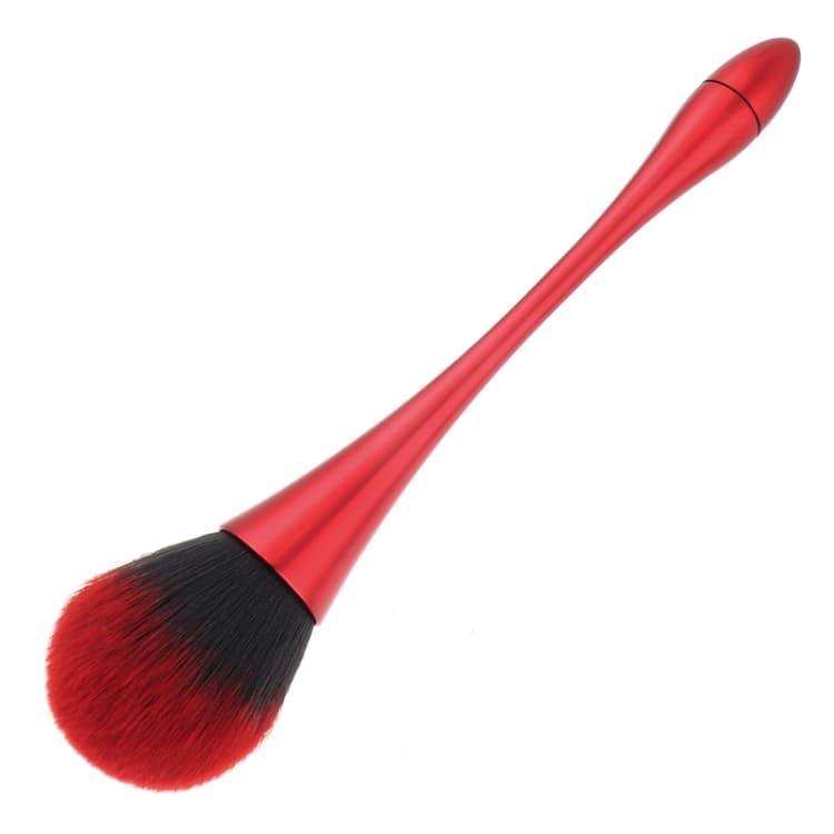 Pennello per trucco vita singola piccolo, spazzola per cipria in polvere per unghie, pennello per fard in polvere sciolta, specifica: asta rossa con setole rosse - Immagine 1
