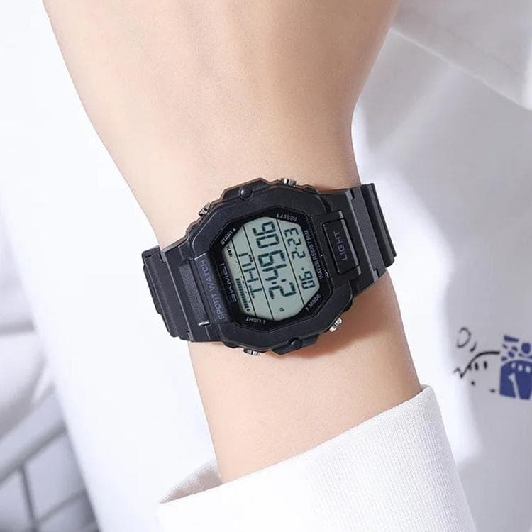 SKMEI 2573 Orologio digitale multifunzionale luminoso con sveglia, resistente all'acqua fino a 50 metri, orologio per studenti (Nero) - Immagine 1