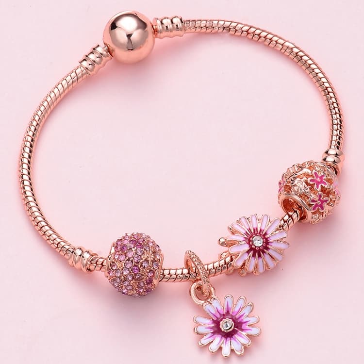 Bracciale in rosa oro con zirconi SL128 18cm per donna - Immagine 1