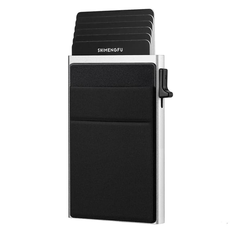 Slim Metal Wallet Pop Up Credit Card Holder RFID Blocking Men Business Card Clip(Silver) - Immagine 1