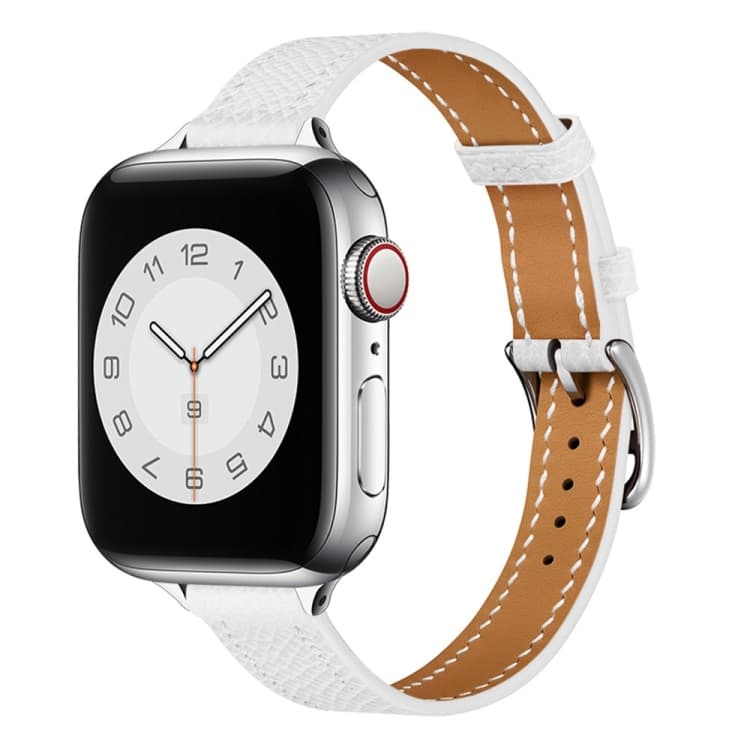 Small Waist Leather Watch Band For Apple Watch Ultra 49mm&Watch Ultra 2 49mm / Series 9&8&7 45mm / SE 3&SE 2&6&SE&5&4 44mm / 3&2&1 42mm(White)