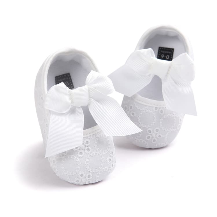 Scarpe per bambini con suola morbida antiscivolo, scarpe da principessa per neonati (Bianco)