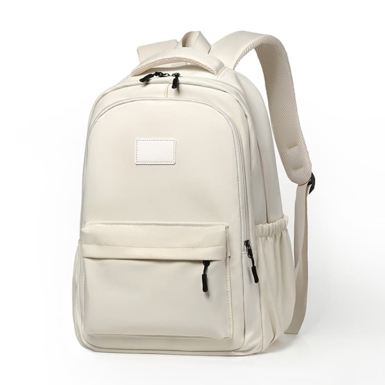 Solid Color Backpack Teenager School Bag Travel Shoulder Bag For Men Women(White) - Immagine 1