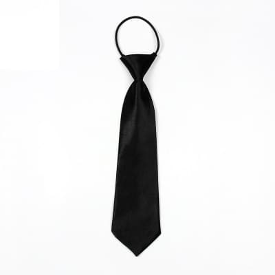 Solid Color Casual Rubber Band Lazy Tie for Children(Black)
