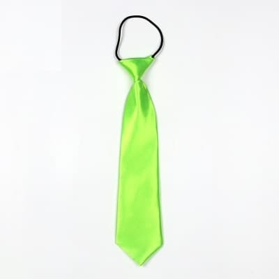 Solid Color Casual Rubber Band Lazy Tie for Children(Fluorescent Green)
