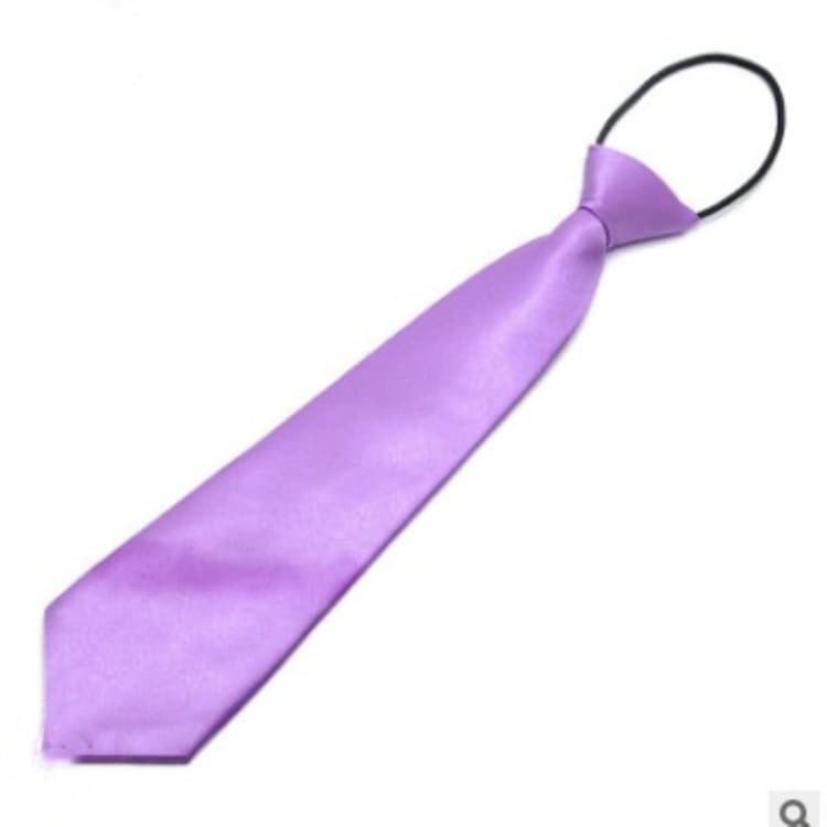 Solid Color Casual Rubber Band Lazy Tie for Children(violet)