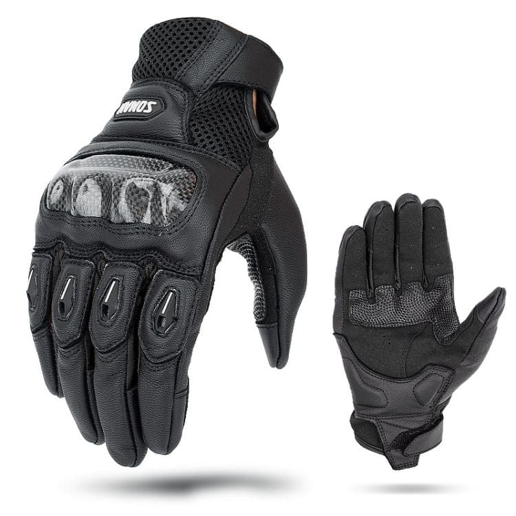 SOMAN MG21 Motorcycle Sheepskin Carbon Fiber Gloves Off-road Riding Anti-slip Gloves