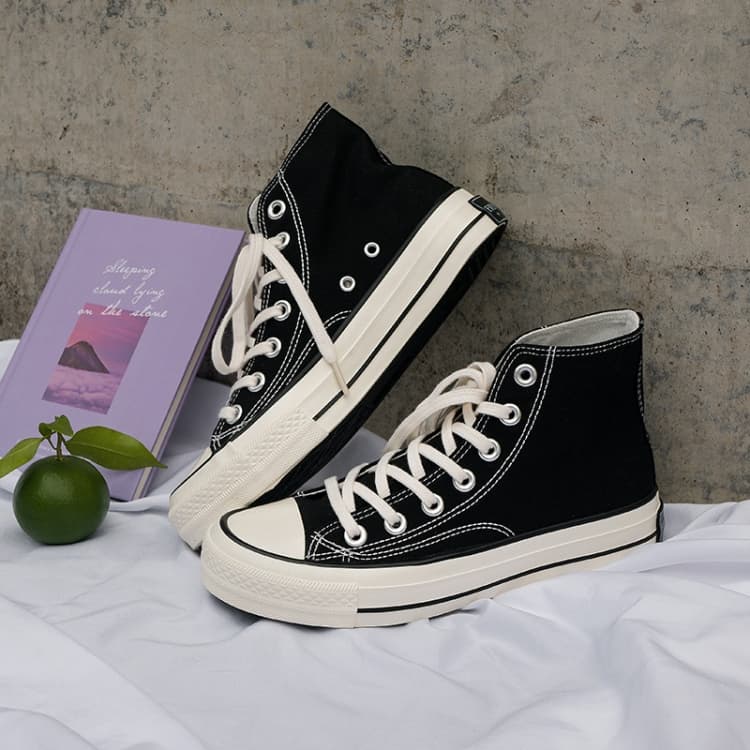 Scarpe da ginnastica retrรฒ Students All Match in tela, Colore: Nero senza marchio (39) - Immagine 1