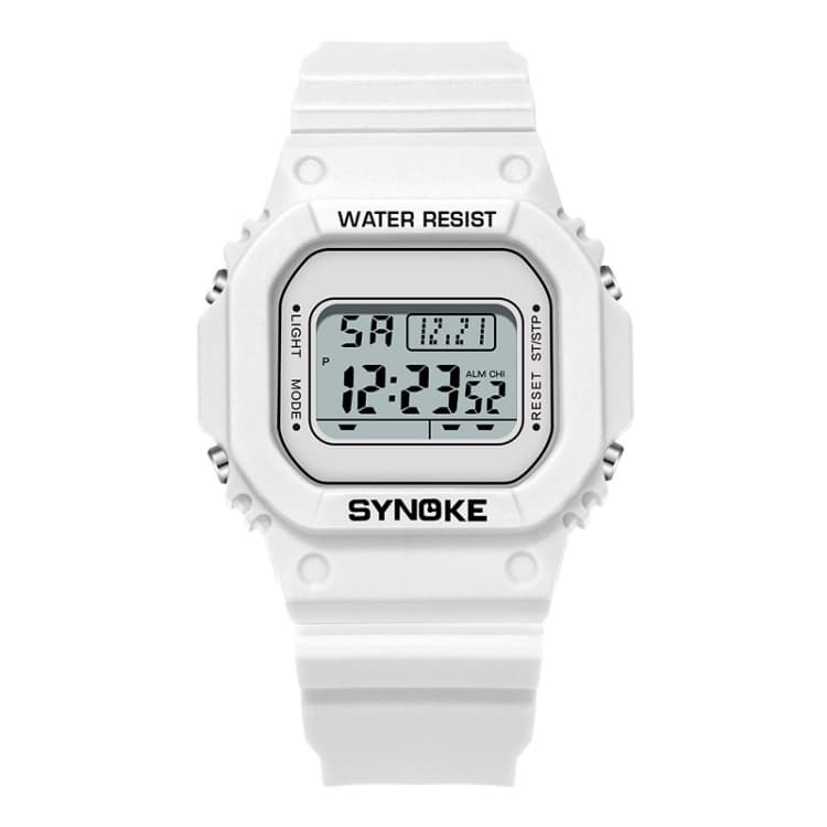 SYNOKE 9620 Couple Sports Plastic Strap Electronic Watch(Angel White) - Immagine 1