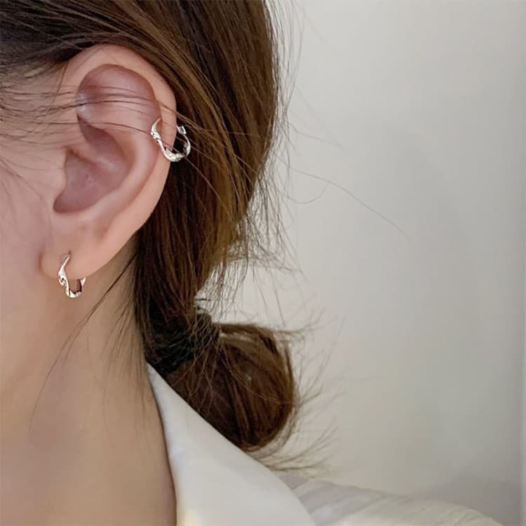 Orecchini a doppio strato in perla leggera di lusso per signora, orecchini con diamante, specifica: EH0536 - Immagine 1