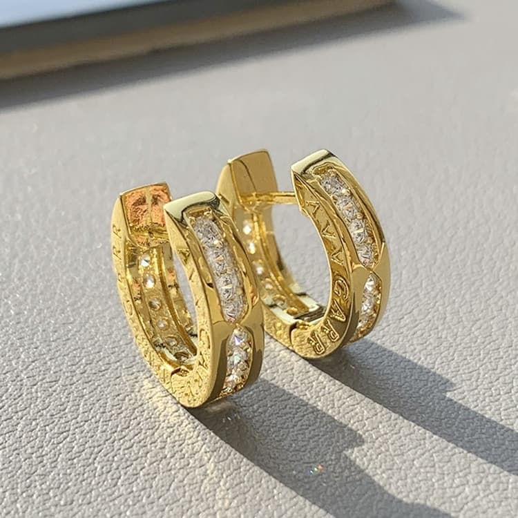 Orecchini a doppio strato in perla leggera di lusso per signora, orecchini con diamante, specifica: EH1661 - Immagine 1