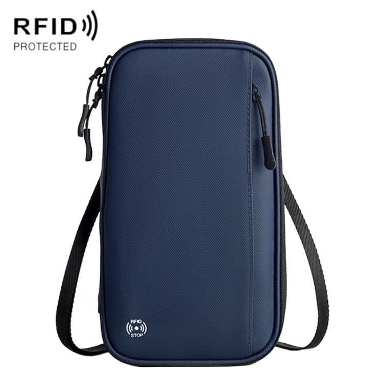 Travel Handheld ID Bag RFID Waterproof Multi-Card Neck Passport Case(Blue) - Immagine 1