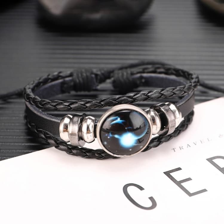 Bracciale in pelle di vitello a più strati con le dodici costellazioni, stile: Capricorno luminoso - Immagine 1