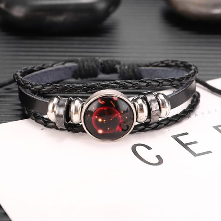 Bracciale in pelle di vitello con perline multistrato delle Dodici Costellazioni, Stile: Scorpione Ordinario - Immagine 1