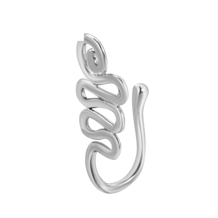Clip nasale a forma di U in rame con zircone, decorazione per naso, colore: G-172 Argento - Immagine 1