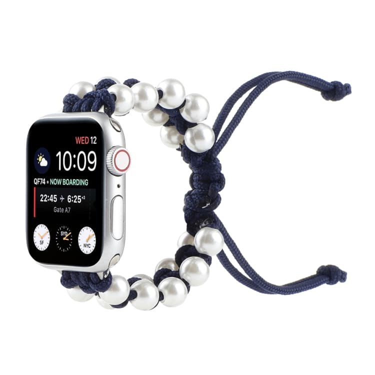 Umbrella Rope Bead Nylon Watch Band For Apple Watch Series 9&8&7 41mm / SE 3&SE 2&6&SE&5&4 40mm / 3&2&1 38mm(Blue) - Immagine 1