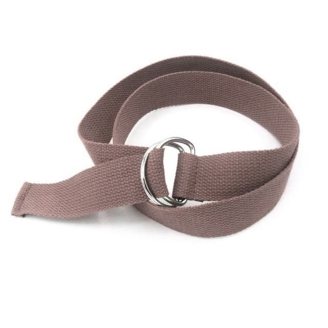 Cinture in tela unisex con doppia fibbia ad anello, cintura a fascia, cintura casual in tinta unita, lunghezza: 105 x 3,2 cm (cachi) - Immagine 1