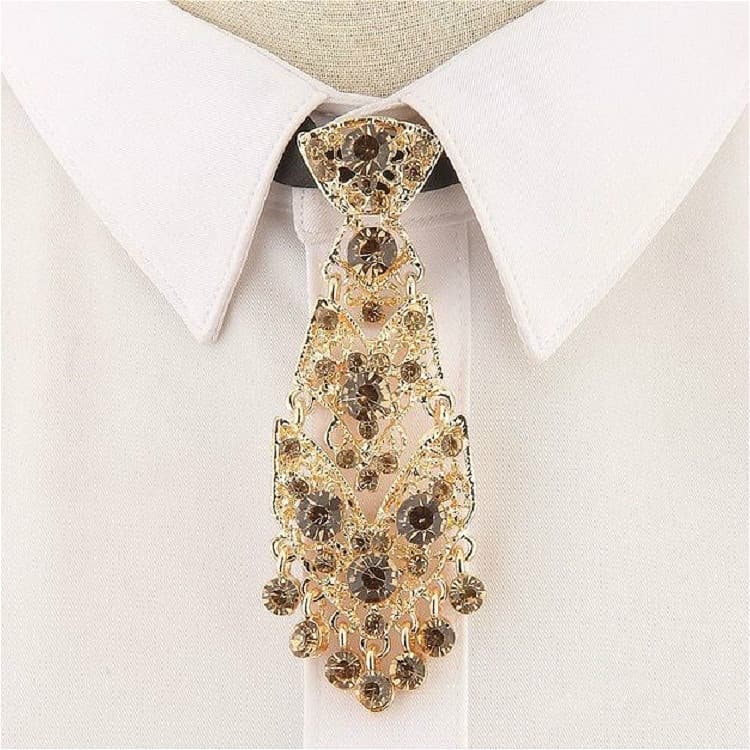 Accessorio per collo a farfalla in metallo con diamante unisex (Oro diamante su oro)