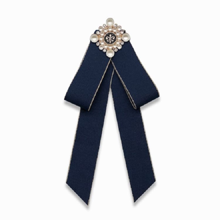 Accessorio per abbigliamento con fiocco a perla unisex, versione con fibbia a spillo (blu marino)