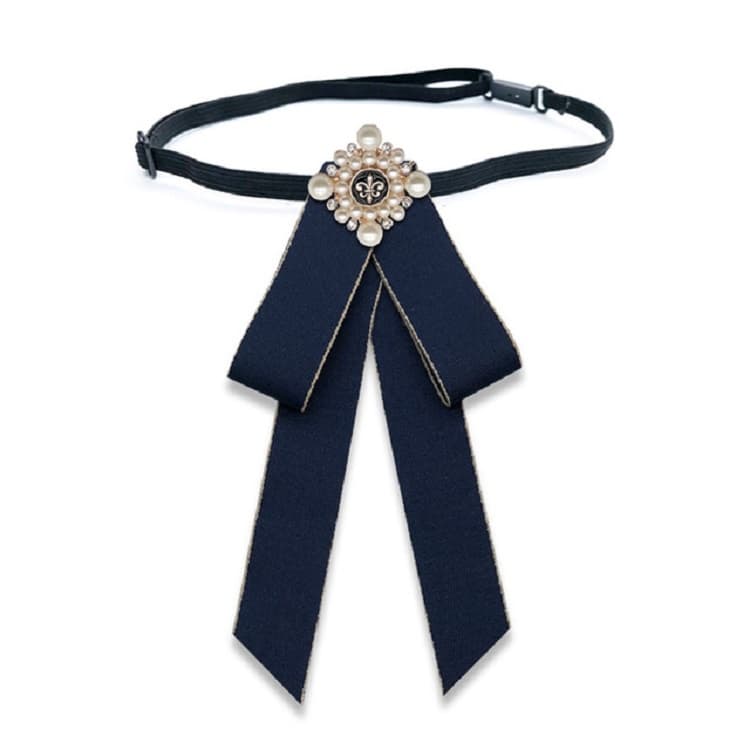 Accessorio per abbigliamento con fiocco a farfalla in tessuto con nodo a perla unisex, stile: cinture versione (blu scuro)