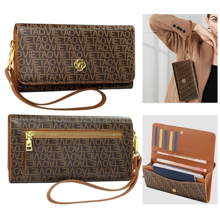 VIETAO VT-ZP-243 Multifunctional Leather Phone Bag with Lanyard(Coffee) - Immagine 1