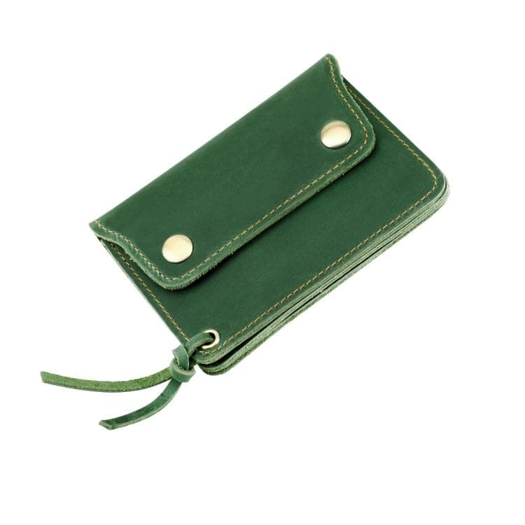 Vintage Crazy Horse Genuine Leather Small Wallet Zipper Coin Purse(Green) - Immagine 1