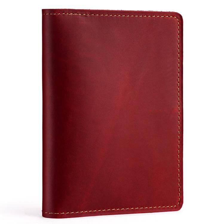 Vintage Genuine Leather Passport Holder Simple Card Bag Wallet(Red) - Immagine 1