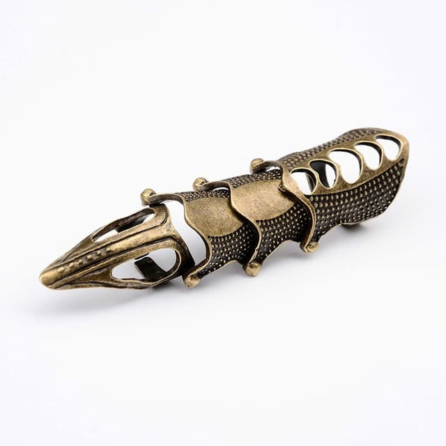 Vintage Punk Silver Cool Pointed Long Joint Ring(Bronze) - Immagine 1